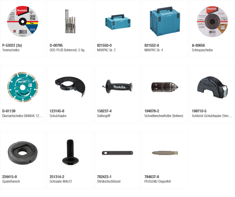 Makita DLX3195JX1 Kombo-Kit LXT  DDF484 • DGA504 • DHR243 • Ladegerät • 2 x 5,0 Ah Akku 