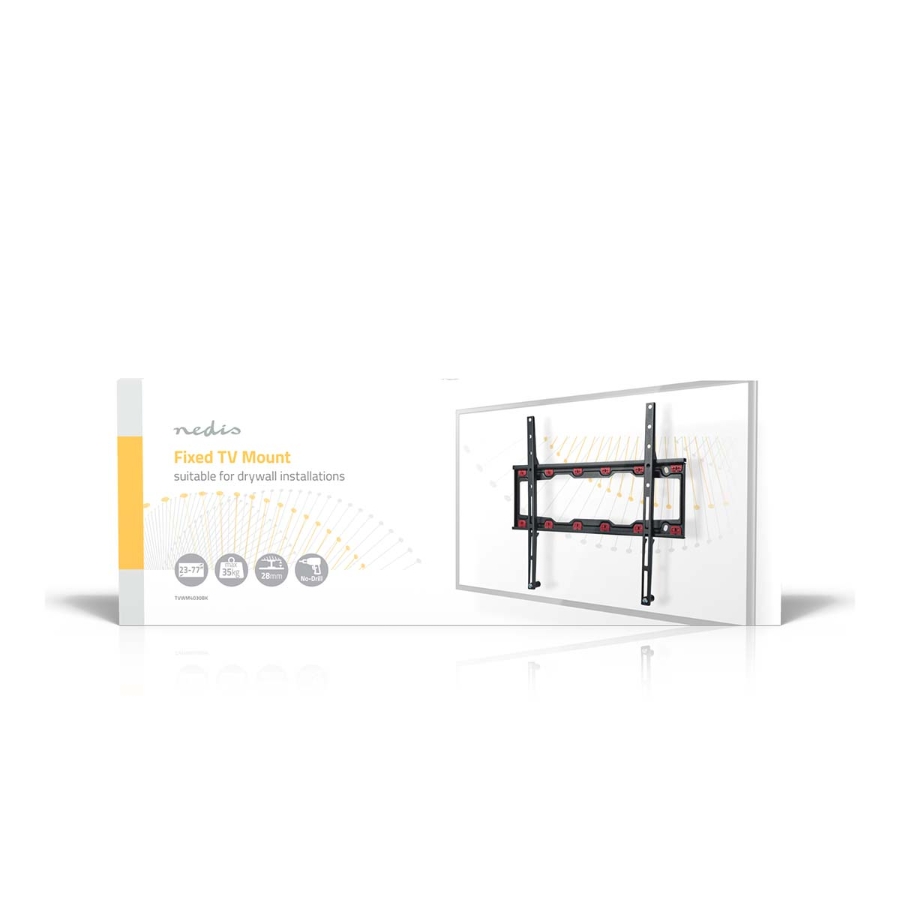 Nedis TVWM4030BK Feste TV-Wandhalterung 23 - 55 " 35 kg | Minimaler Wandabstand: 28 mm | Stahl | Schwarz