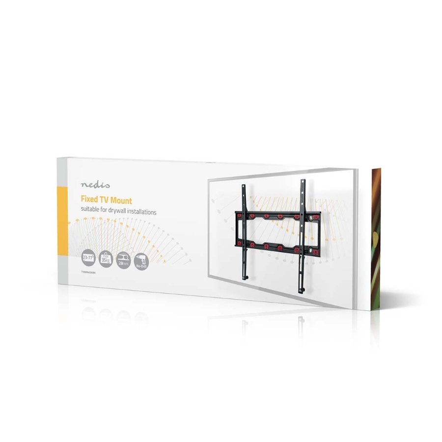 Nedis TVWM4030BK Feste TV-Wandhalterung 23 - 55 " 35 kg | Minimaler Wandabstand: 28 mm | Stahl | Schwarz