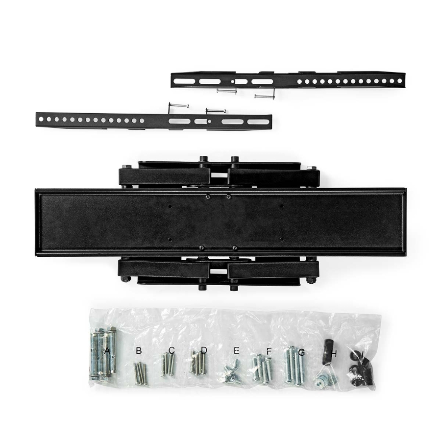 Nedis TVWM3551BK Vollbewegliche-TV-Wandhalterung 37 - 80 " 35 kg | kippbar | drehbar | Minimaler Wandabstand: 75 mm 
