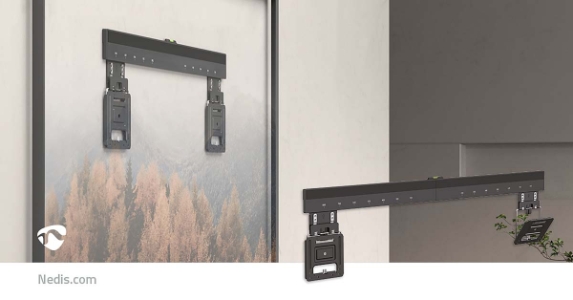 Nedis TVWM5090BK Feste TV-Wandhalterung 43 - 100 " 75 kg | Minimaler Wandabstand: 9.50 mm | Stahl | Schwarz