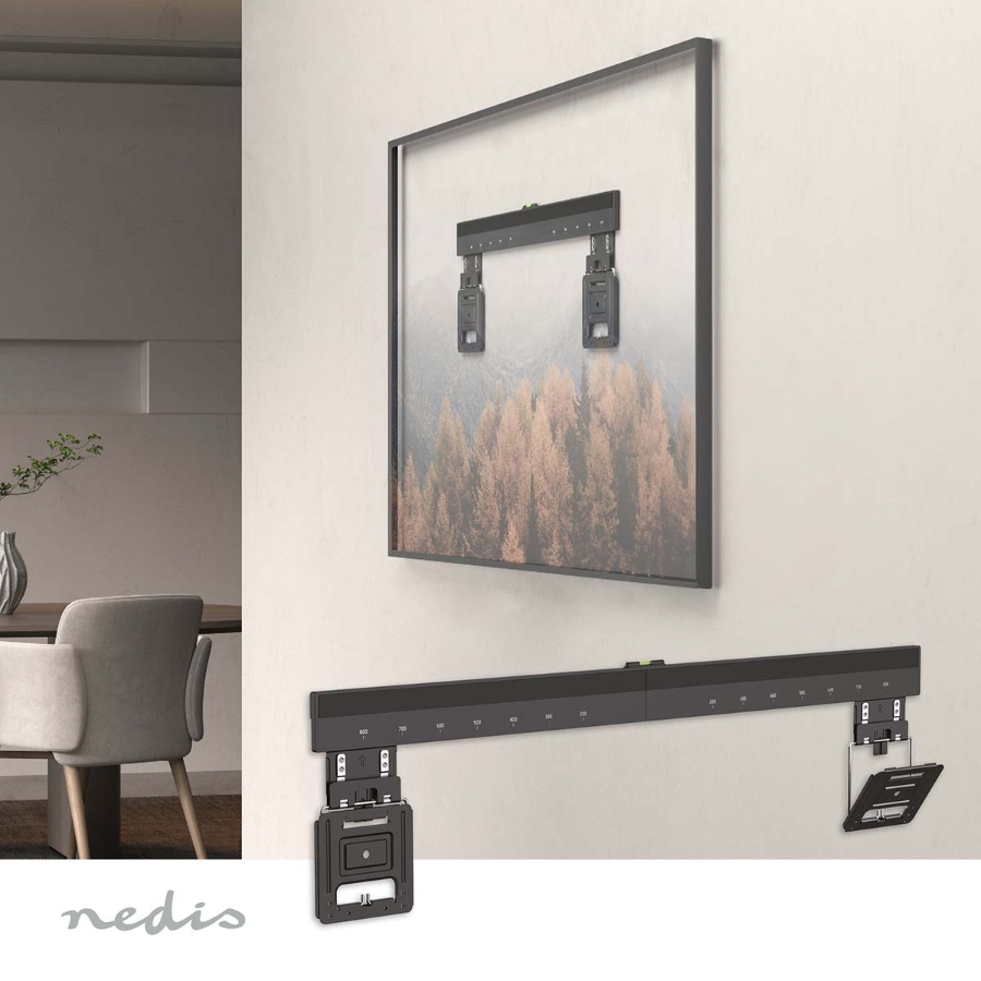 Nedis TVWM5090BK Feste TV-Wandhalterung 43 - 100 " 75 kg | Minimaler Wandabstand: 9.50 mm | Stahl | Schwarz