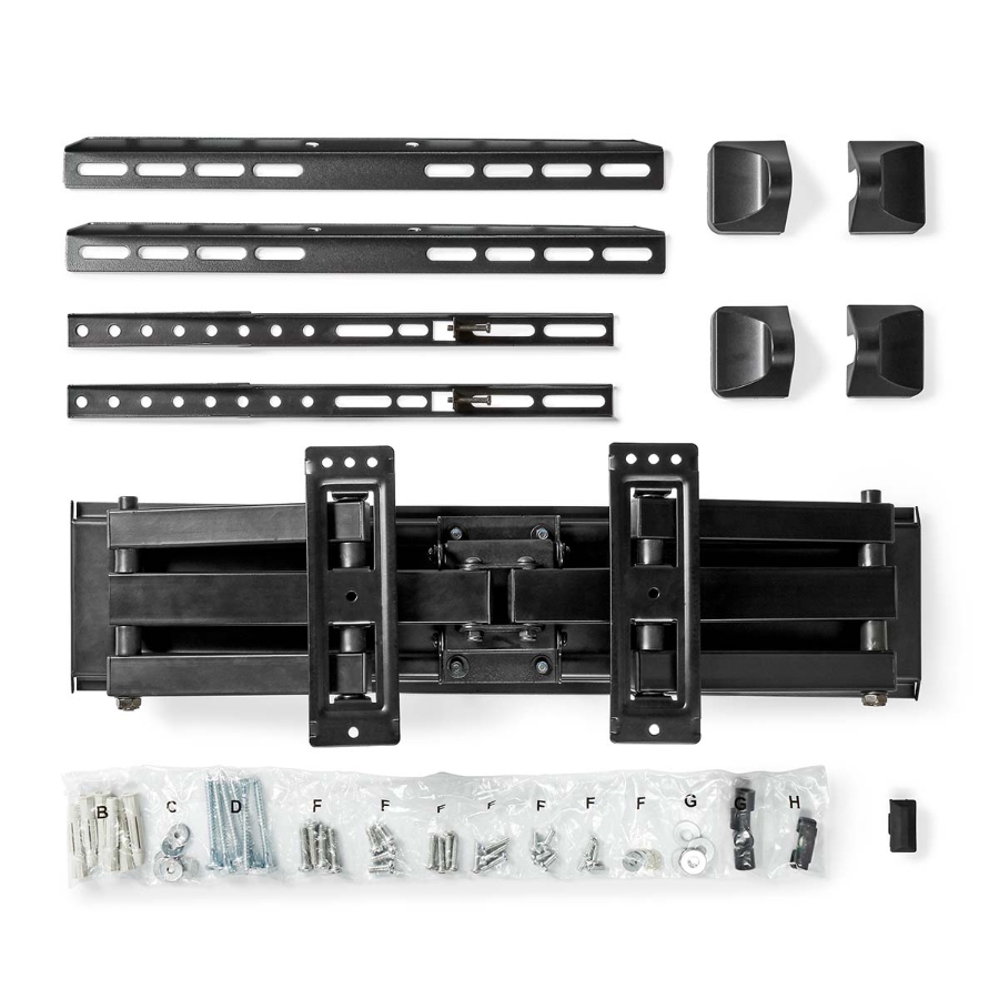 Nedis TVWM5350BK Vollbewegliche-TV-Wandhalterung 32 - 70 " 40 kg | kippbar | drehbar | Minimaler Wandabstand: 80 mm | 