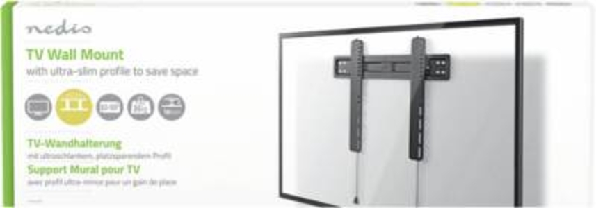 Nedis TVWM5030BK Feste TV-Wandhalterung 32 - 55 "  35 kg | Minimaler Wandabstand: 18 mm | Stahl | Schwarz