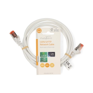Nedis CCGL85221WT20 CAT6-Netzwerkkabel RJ45 Stecker | RJ45 Stecker S/FTP | 2.00 m | Rund | LSZH | Weiss | Label