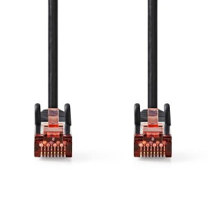 Nedis CCGL85221BK20 CAT6-Netzwerkkabel RJ45 Stecker | RJ45 Stecker S/FTP | 2.00 m | Rund | LSZH | Schwarz| Label