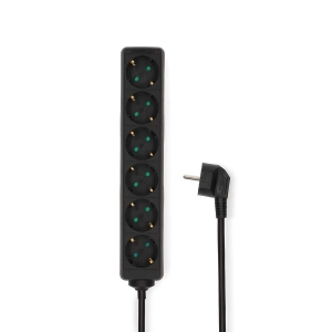 Nedis ESOC615F1BK Steckdosenleiste Schutzkontakt / Typ F  | 6-Wege 1.50 m | 3680 W| 16 A |Erdung: Seitenkontakte | 230V AC 60Hz