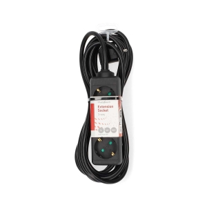 Nedis ESOC350F1BK Steckdosenleiste |3-Wege | 5.00 m | 3680 W| 16 A Erdung: Seitenkontakte| 230 V AC 50/60 Hz| Buchsenwinkel:45°