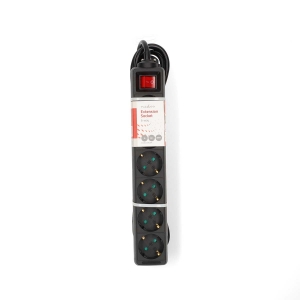 Nedis ESOC630F2BK Steckdosenleiste |6-Wege | 3.00 m | 3680 W| 16 A Erdung: Seitenkontakte| 230 V AC 50/60 Hz| Buchsenwinkel:45°