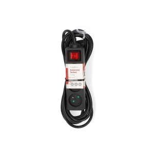 Nedis ESOC350E2BK Steckdosenleiste |3-Wege | 5.00 m | 3680 W| 16 A Erdung: Seitenkontakte| 230 V AC 50/60 Hz| Buchsenwinkel:45°