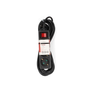 Nedis ESOC350F2BK Steckdosenleiste |3-Wege | 5.00 m | 3680 W| 16 A Erdung: Seitenkontakte| 230 V AC 50/60 Hz| Buchsenwinkel:45°