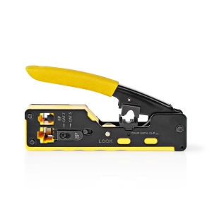 Nedis CCGG89510BK Kabel-Zange CAT5/CAT5e/CAT6/CAT6a/CAT7/RJ12/RJ45 Abziehen / Schneiden / Zange | Gummi / Stahl | Gelb / Schwar