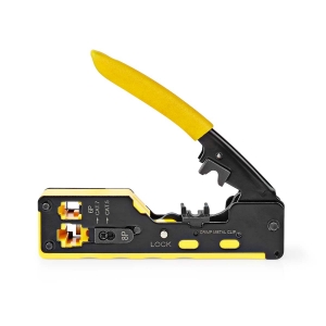 Nedis CCGG89510BK Kabel-Zange CAT5/CAT5e/CAT6/CAT6a/CAT7/RJ12/RJ45 Abziehen / Schneiden / Zange | Gummi / Stahl | Gelb / Schwar