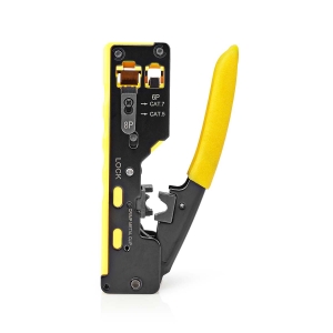 Nedis CCGG89510BK Kabel-Zange CAT5/CAT5e/CAT6/CAT6a/CAT7/RJ12/RJ45 Abziehen / Schneiden / Zange | Gummi / Stahl | Gelb / Schwar