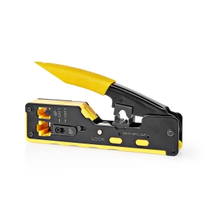 Nedis CCGG89510BK Kabel-Zange CAT5/CAT5e/CAT6/CAT6a/CAT7/RJ12/RJ45 Abziehen / Schneiden / Zange | Gummi / Stahl | Gelb / Schwar