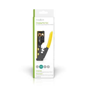 Nedis CCGG89510BK Kabel-Zange CAT5/CAT5e/CAT6/CAT6a/CAT7/RJ12/RJ45 Abziehen / Schneiden / Zange | Gummi / Stahl | Gelb / Schwar