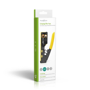 Nedis CCGG89510BK Kabel-Zange CAT5/CAT5e/CAT6/CAT6a/CAT7/RJ12/RJ45 Abziehen / Schneiden / Zange | Gummi / Stahl | Gelb / Schwar