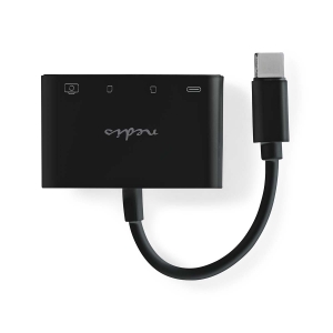 Nedis CCGB64780BK01 USB-Hub 1x USB-C™ | 1x USB A / 1x USB-C™  4-Port ports| USB 2.0| Stromversorgung über USB| SD& MicroSD