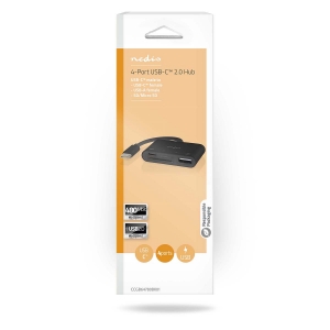 Nedis CCGB64780BK01 USB-Hub 1x USB-C™ | 1x USB A / 1x USB-C™  4-Port ports| USB 2.0| Stromversorgung über USB| SD& MicroSD