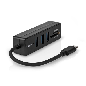 Nedis CCGB64250BK01 USB-Hub 1x USB-C™ | 3x USB A Buchse  5-Port port(s) | USB 3.2 Gen 1 | Stromversorgung über USB | 