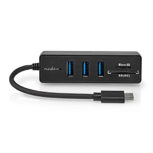 Nedis CCGB64250BK01 USB-Hub 1x USB-C™ | 3x USB A Buchse  5-Port port(s) | USB 3.2 Gen 1 | Stromversorgung über USB | 