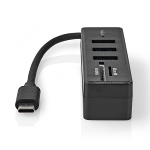 Nedis CCGB64250BK01 USB-Hub 1x USB-C™ | 3x USB A Buchse  5-Port port(s) | USB 3.2 Gen 1 | Stromversorgung über USB | 