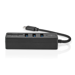 Nedis CCGB64250BK01 USB-Hub 1x USB-C™ | 3x USB A Buchse  5-Port port(s) | USB 3.2 Gen 1 | Stromversorgung über USB | 