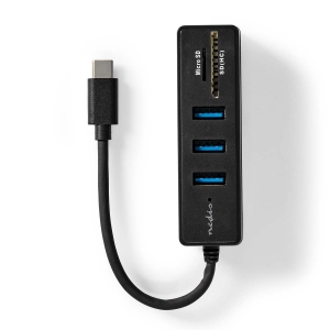 Nedis CCGB64250BK01 USB-Hub 1x USB-C™ | 3x USB A Buchse  5-Port port(s) | USB 3.2 Gen 1 | Stromversorgung über USB | 