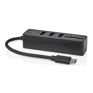 Nedis CCGB64250BK01 USB-Hub 1x USB-C™ | 3x USB A Buchse  5-Port port(s) | USB 3.2 Gen 1 | Stromversorgung über USB | 