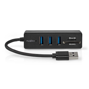 Nedis CCGB61250BK01 USB-Hub  USB-A™ | 3x USB A Buchse  5-Port port(s) | USB 3.2 Gen 1 | Stromversorgung über USB | 