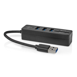 Nedis CCGB61250BK01 USB-Hub  USB-A™ | 3x USB A Buchse  5-Port port(s) | USB 3.2 Gen 1 | Stromversorgung über USB | 