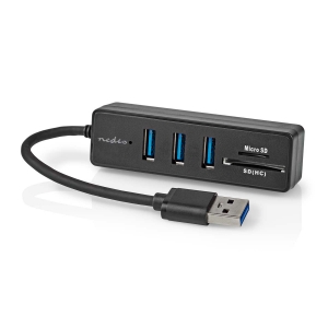 Nedis CCGB61250BK01 USB-Hub  USB-A™ | 3x USB A Buchse  5-Port port(s) | USB 3.2 Gen 1 | Stromversorgung über USB | 