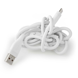 Nedis CCGB60800WT15 USB-Kabel USB 2.0| USB-A Stecker|USB-C Stecker 15 W |480 Mbps| Vernickelt| 1.50 m| Rund| Silikon| Weiss