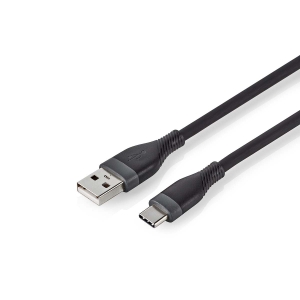 Nedis CCGB60800BK15 USB-Kabel USB 2.0| USB-A Stecker|USB-C Stecker 15 W |480 Mbps| Vernickelt| 1.50 m| Rund| Silikon| Weiss