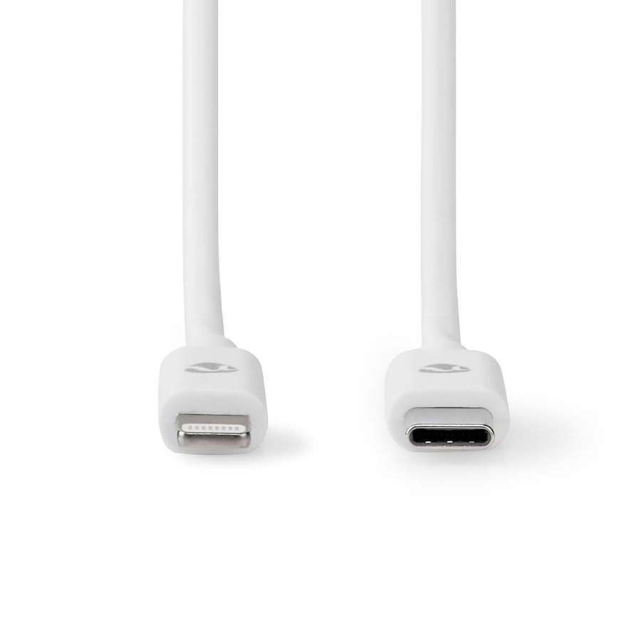 Nedis CCGL39650WT20 Lightning Kabel USB 2.0 |Apple Lightning 8-Pin USB-C™ Stecker | 480 Mbps | Vernickelt | 1.00 m | Rund | PVC