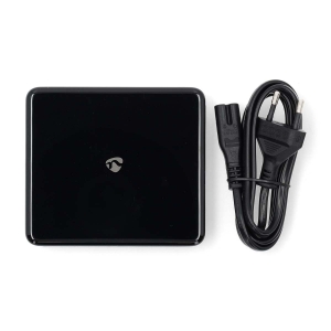 Nedis DCGPD65W100BK Tischladegerät 5 W | GaN|1.5/2.0/2.5/3.0/3.25A Ausgänge: 4|USB-A / USB-C| Euro | 1.50 m| Auto Spannungswahl