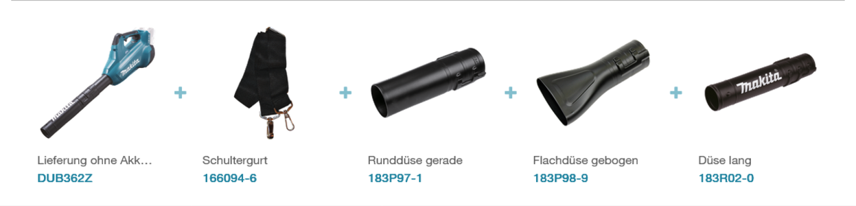 Makita DUB362Z Akku-Gebläse LXT 18 V x 2 • 54 m/s • 13,4 m³/min