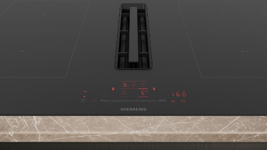 Siemens ED811HQ26E iQ500, Kochfeld mit Dunstabzug (Induktion) 80 cm, Rahmenlos aufliegend