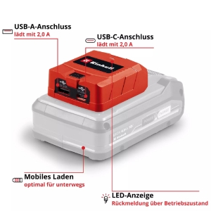 Einhell TC-CP 18 Li USB A/C-Solo USB-Akku-Adapter  