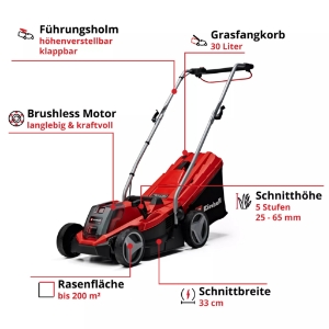 Einhell GE-CM 18/33 Li Set (2x4,0Ah) Akku-Rasenmäher 4326386