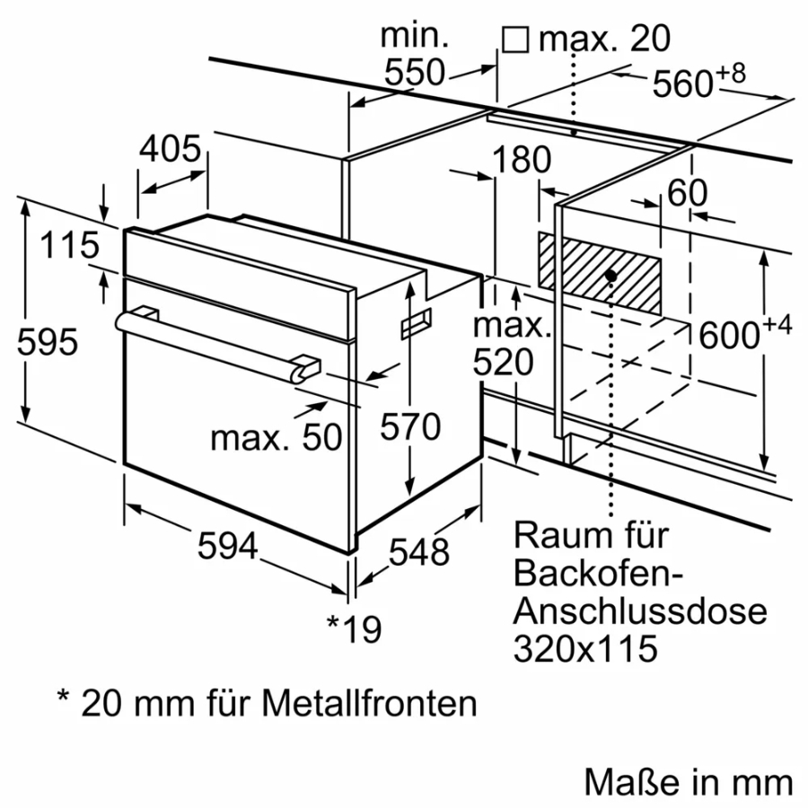 Siemens EQ110KA1Z  Herdset Einbau Schwarz/Edelstahl bestehend aus HE113FBS2 und EA64RGNA1E
