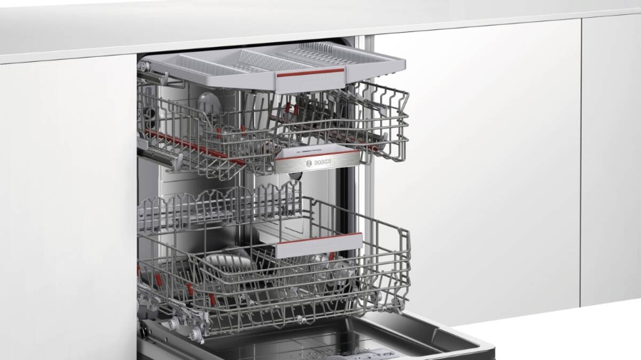 Bosch SBV6ZCX16E Geschirrspüler einbau vollintegriert 60 cm mit Besteckschublade Restlaufzeitanzeige,XXL