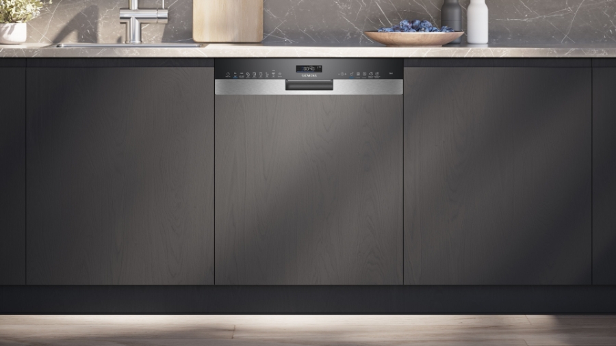 Siemens SN55ES12CE IQ500 Geschirrspüler Einbau teilintegriert 60cm  Edelstahl mit Besteckschublade