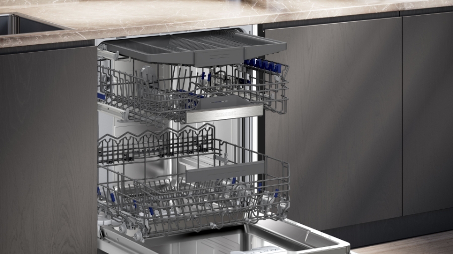 Siemens SN55ES12CE IQ500 Geschirrspüler Einbau teilintegriert 60cm  Edelstahl mit Besteckschublade