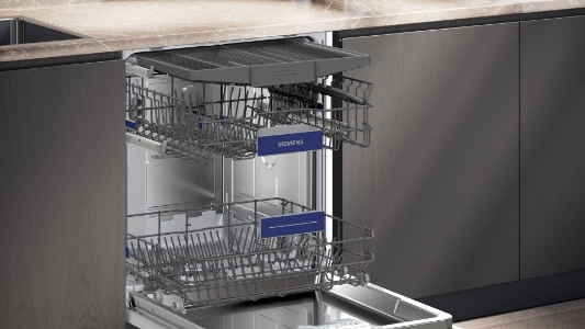 Siemens SN43ES06VE iQ300 Unterbau-Einbau Geschirrspüler 60cm,Edelstahl mit Besteckschublade