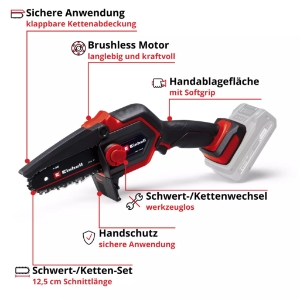 Einhell GE-PS 18/15 Li BL-Solo Akku-Astkettensäge  
