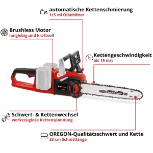 Einhell GP-LC 36/35 Li-Solo PROFESSIONAL Akku-Kettensäge  