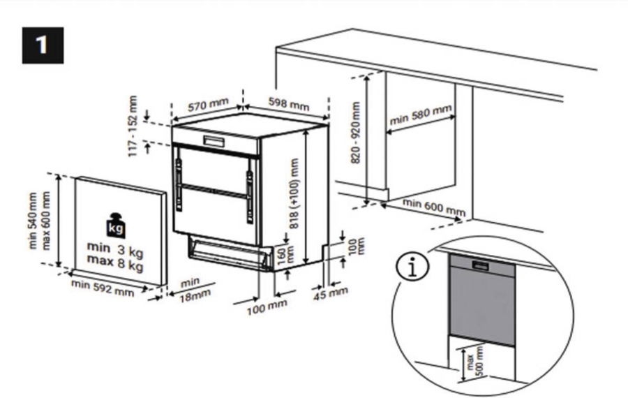 Beko BDSN28451X Geschirrspüler Einbau teilintegriert 60cm 