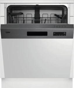 Beko BDSN15422X Geschirrspüler Einbau teilintegriert 60 cm  mit Besteckkorb