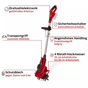 Einhell GE-CR 18/20 Li E - Solo Akku-Bodenhacke 